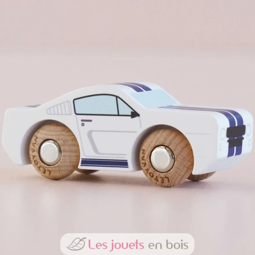 Voiture en bois Maverick No 17 blanche - Le Toy Van