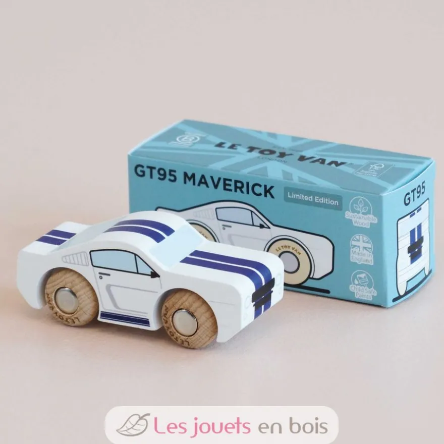 Voiture en bois Maverick No 17 blanche - Le Toy Van