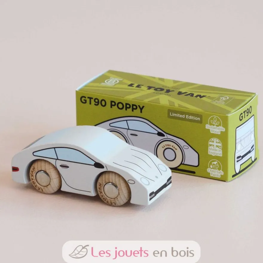 Voiture en bois Poppy No 16 blanche - Le Toy Van