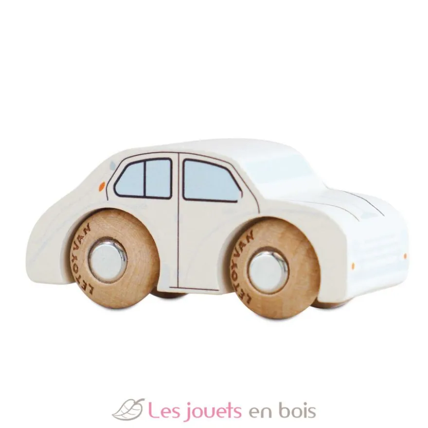 Voiture en bois René No 20 blanche - Le Toy Van