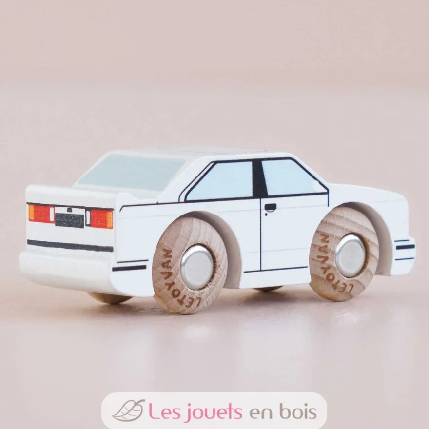 Voiture en bois William No 21 blanche - Le Toy Van