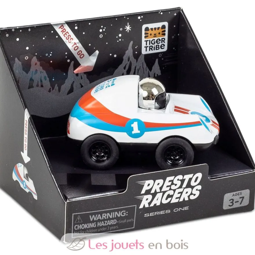 Voiture Presto Racers Ace blanc - Métal et plastique - Tiger Tribe