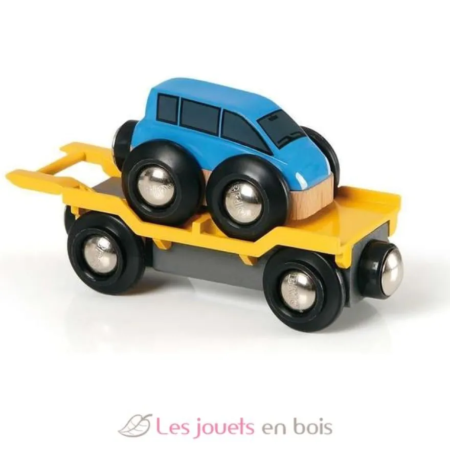Wagon Transport de voiture bleu - Brio
