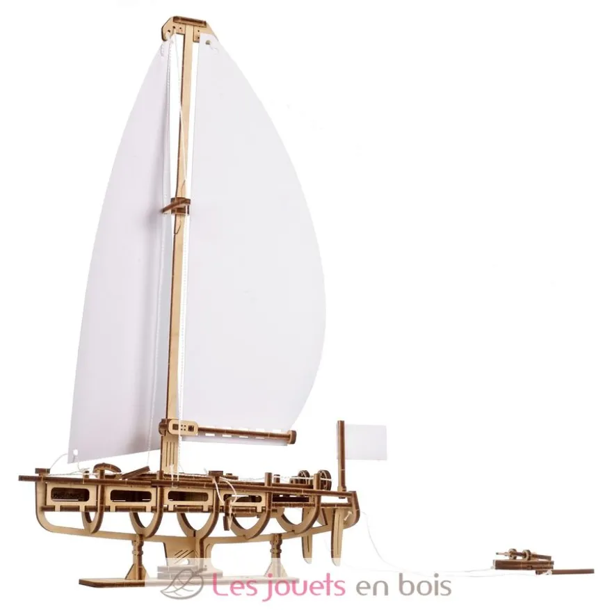 Yacht beauté de l'océan - Puzzle 3D mécanique en bois - Ugears