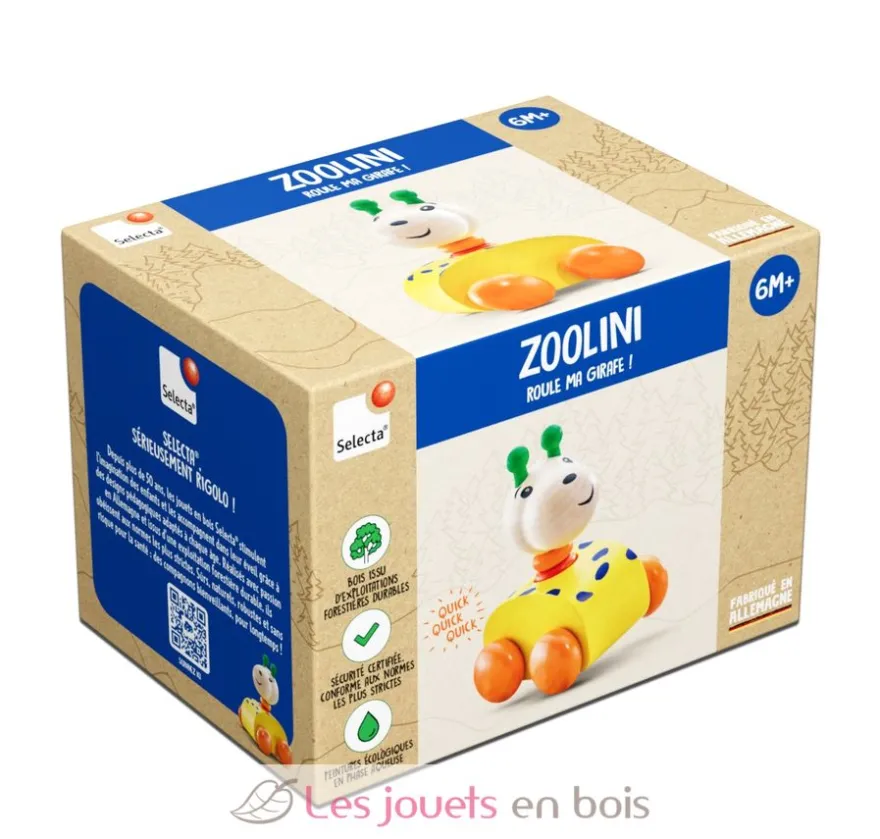 Zoolini hochet roulant girafe jaune - Selecta